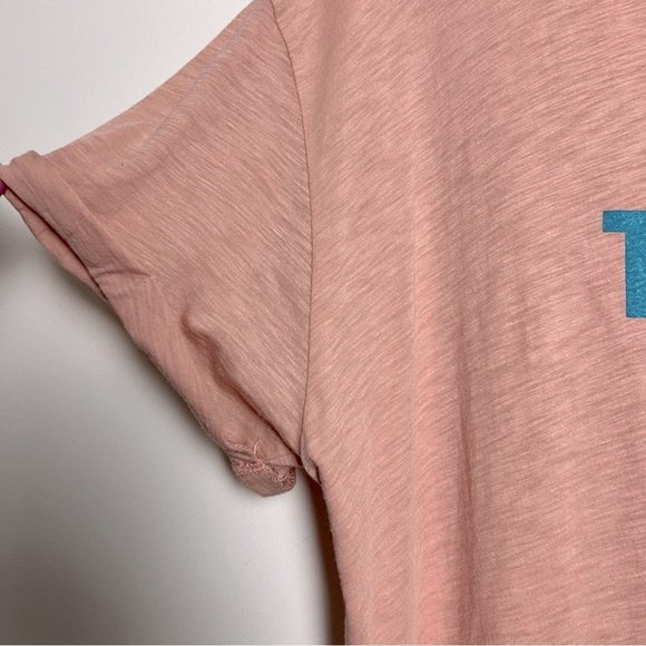 Refined Canvas Tequila Diet Peachy Pink Relaxed Fit Short Sleeve Slub Knit Tee - Picture 5 of 9